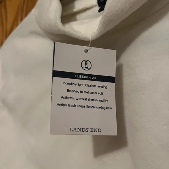 Ladies Lands End Medium Ivory fleece - Picture 4 of 4